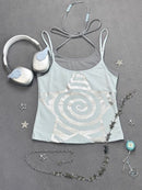 Camisole Spiral Stars False Two Piece Neck Halter