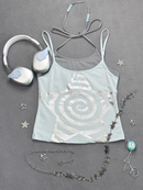 Camisole Spiral Stars False Two Piece Neck Halter
