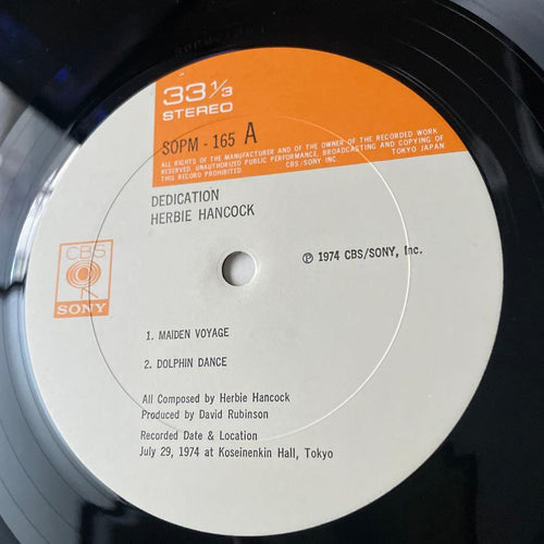 Overseas Music Herbie Hancock Dedication Lp