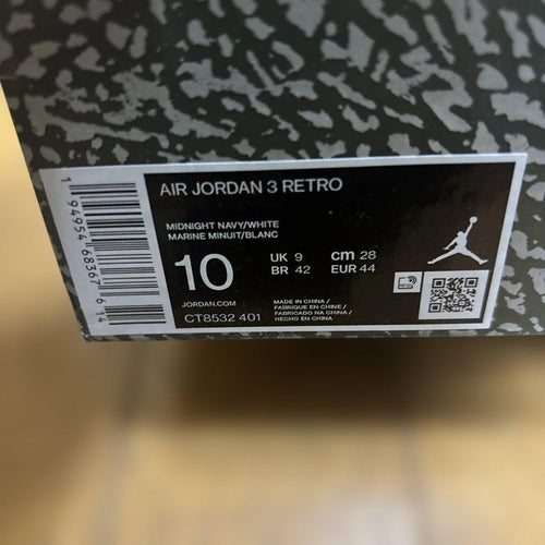 Air Jordan Sneakers 3 Retro "Midnight Navy" Navy/White