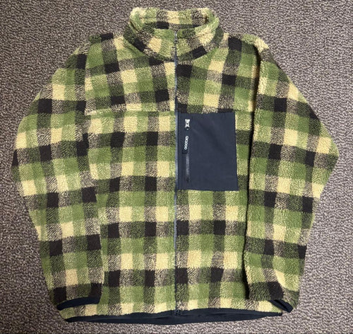 Fleece Jacket Bore Gx1000 Sherpa Green Plaid