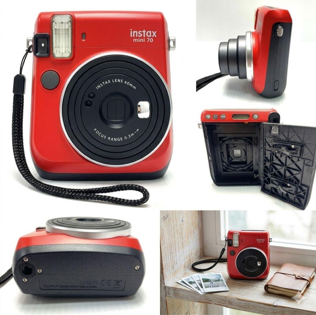 Fujifilm Instant Camera Body Fuji Film Instax Mini 70 Red Cheki