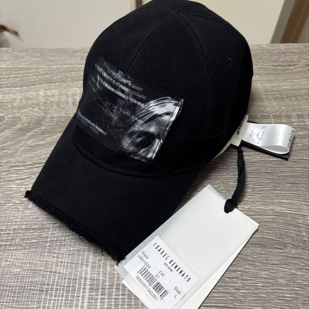 Rick Owens Baseball Caps Isabel Benenato Black Denim Printed Cap