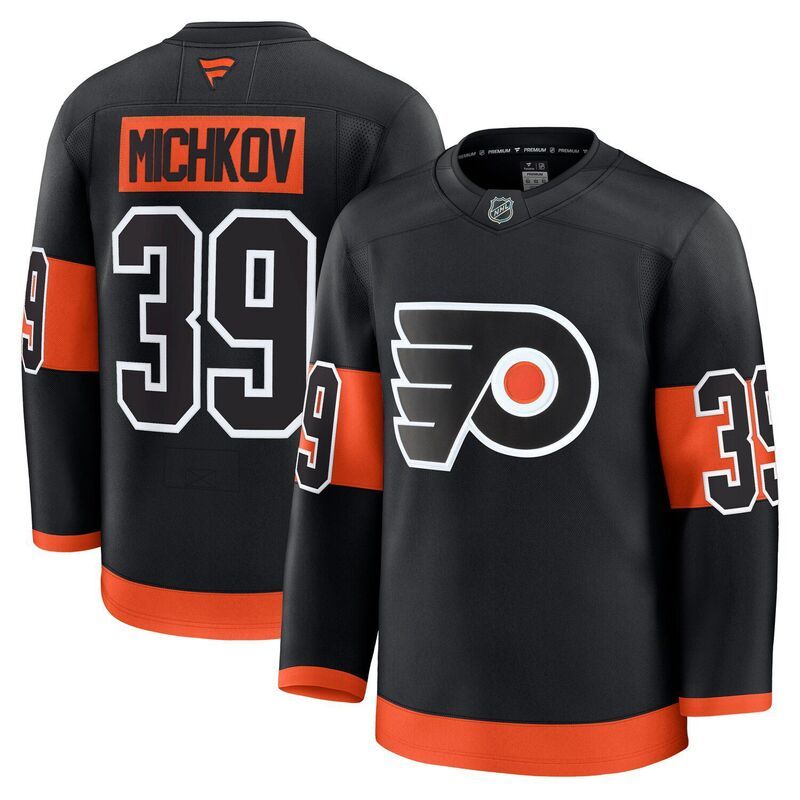 T -Shirt Mens Fanatics Matvei Michkov Black Philadelphia Flyers Alternate