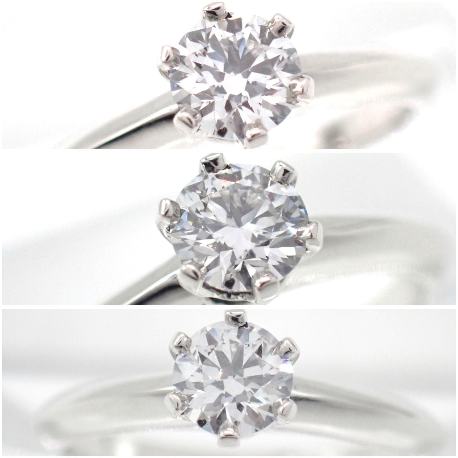 Tiffany Ring Co. 0.3Ct E Vs2 6 Pt950 4368