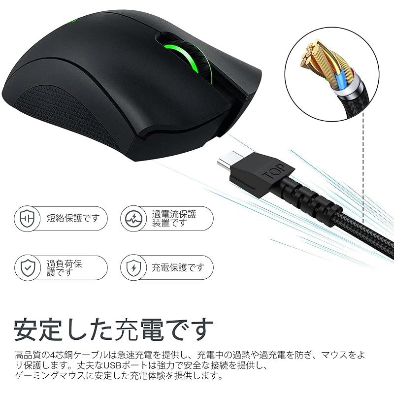 Usb Cable Naga Pro 20000 Dpi Razer Deathadder V2 Basilisk Viper Ultimate 1