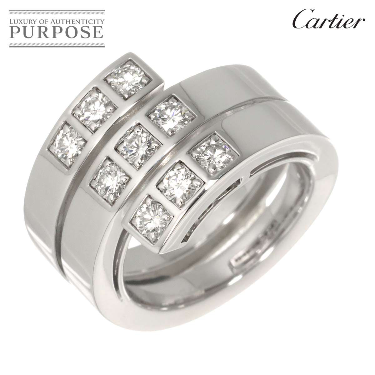 Cartier Ring #51 K18 Wg 750 Diamond 90328364