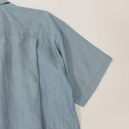 Issey Miyake Dress Business Shirts Linen Blue