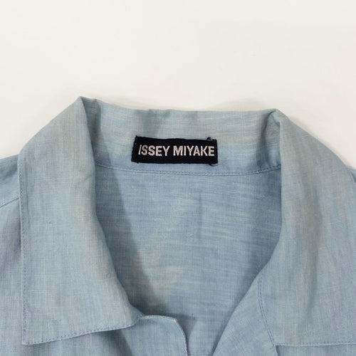 Issey Miyake Dress Business Shirts Linen Blue