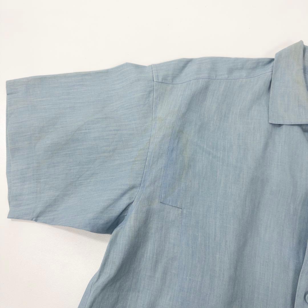 Issey Miyake Dress Business Shirts Linen Blue