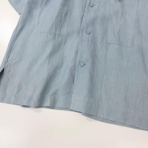 Issey Miyake Dress Business Shirts Linen Blue