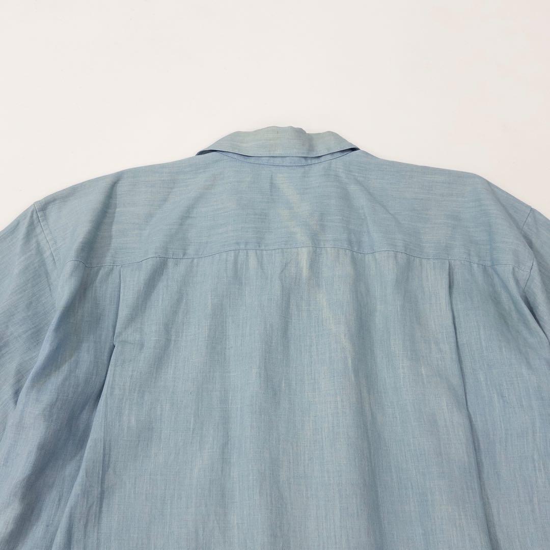 Issey Miyake Dress Business Shirts Linen Blue