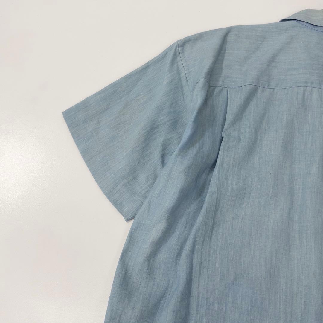 Issey Miyake Dress Business Shirts Linen Blue