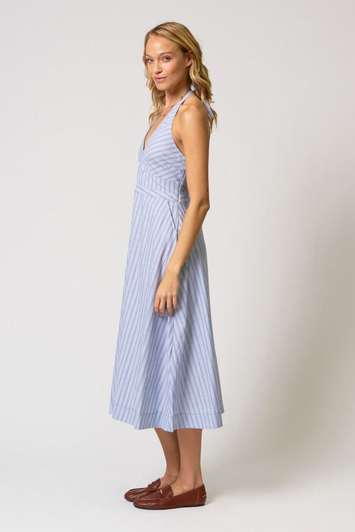 Long Sleeves, Three Quarter Sleeve Central Park West Ora Poplin Stripe Halter