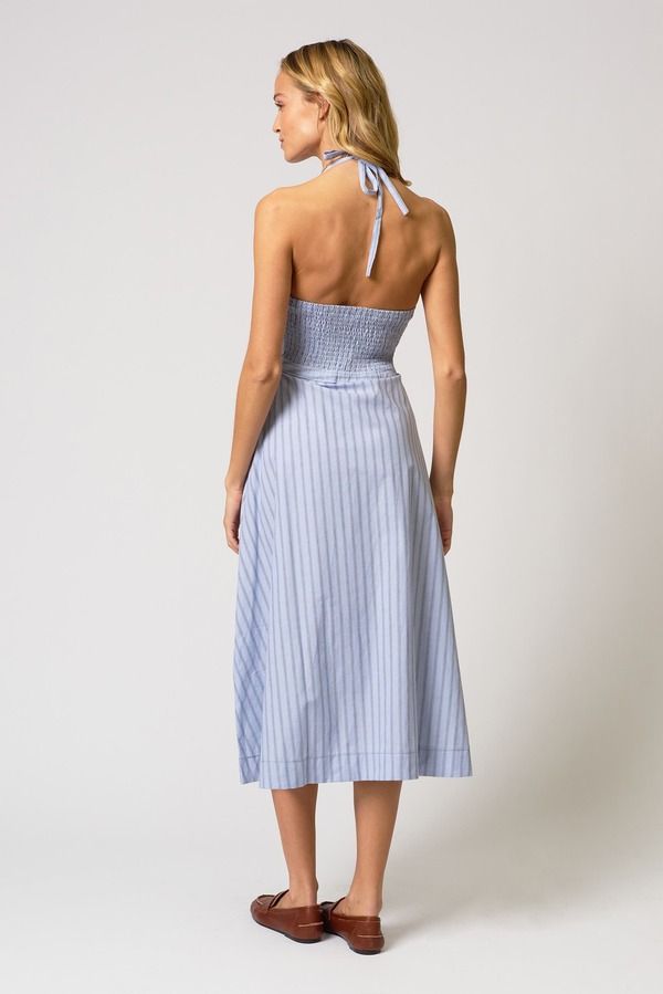 Long Sleeves, Three Quarter Sleeve Central Park West Ora Poplin Stripe Halter