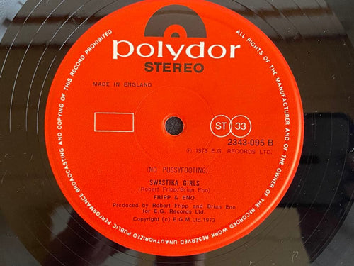 Overseas Music Fripp Eno No Pussyfooting Lp