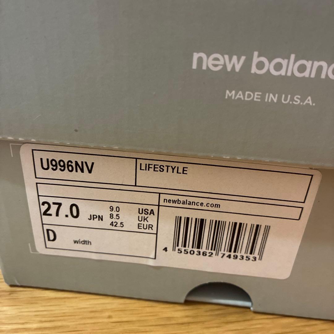 New Balance Sneakers Usa U996Nv Navy 27.0