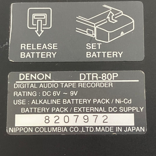 Cassette Player Denon Dtr-80P Dat Ap-20 Y11381270