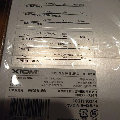 Xiom Rubbers Omega Iv Euro