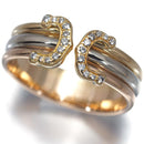 Cartier Ring 2C C C2 Sm 56 K18Yg/Wg/Pg #193147