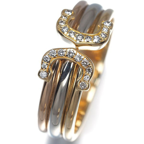 Cartier Ring 2C C C2 Sm 56 K18Yg/Wg/Pg #193147