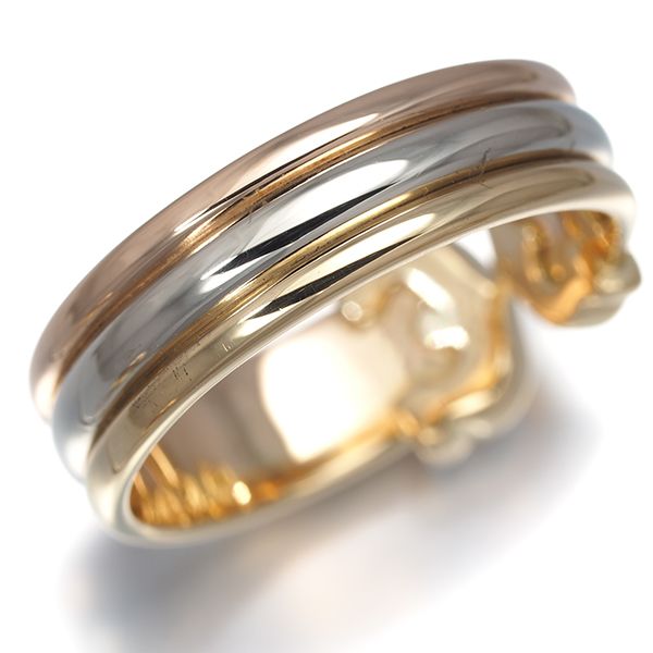 Cartier Ring 2C C C2 Sm 56 K18Yg/Wg/Pg #193147