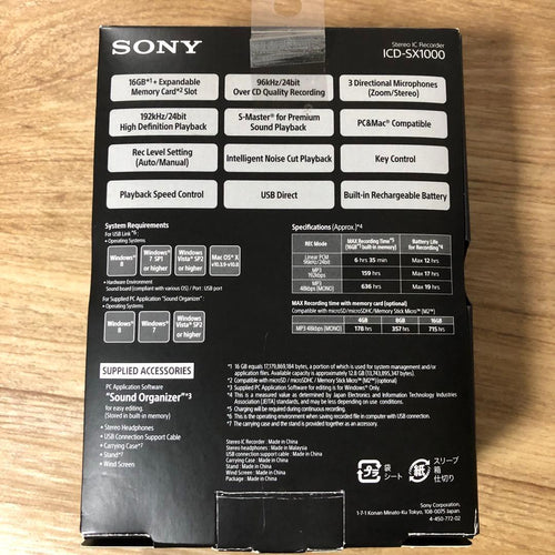 Sony Ic Recorder Voice Icd-Sx1000
