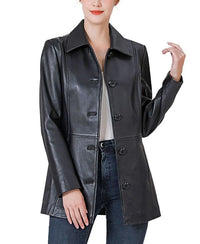Jumper Blouson Bgsd Womens Dana Leather Car Coat Black