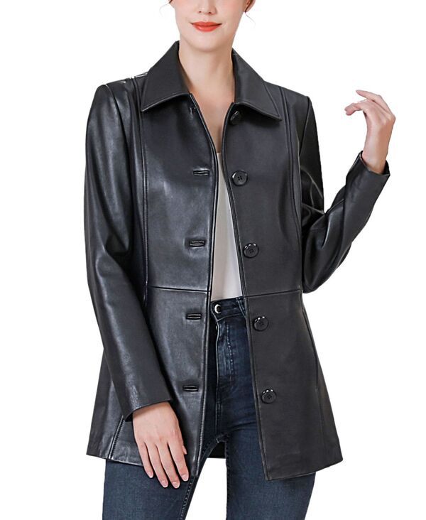Jumper Blouson Bgsd Womens Dana Leather Car Coat Black