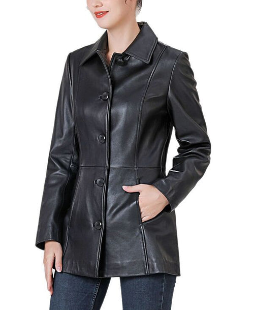 Jumper Blouson Bgsd Womens Dana Leather Car Coat Black