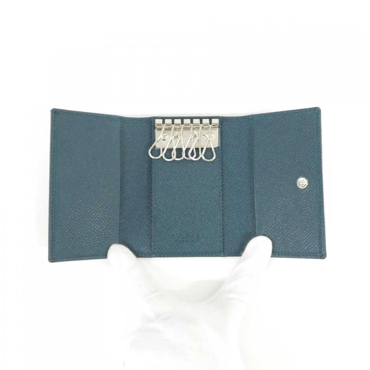 Bvlgari Keychain Key Ring Man 282100 Teal Topaz Silver(