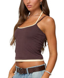Camisole Edikted Roya Layered Halter Tank Top Brown