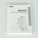 Nikon Lens (Zoom) Af-S Nikkor 70-200Mm F2.8 G Ed Vr Ii F