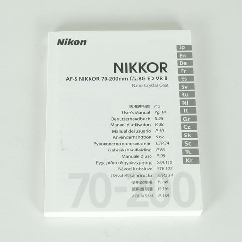 Nikon Lens (Zoom) Af-S Nikkor 70-200Mm F2.8 G Ed Vr Ii F