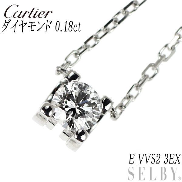 Cartier Necklace K18Wg 0.18Ct E Vvs2 3Ex C
