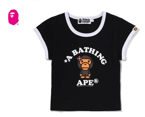 Short-Sleeve Bathing Ape Baby Lisa Cropped Tee L