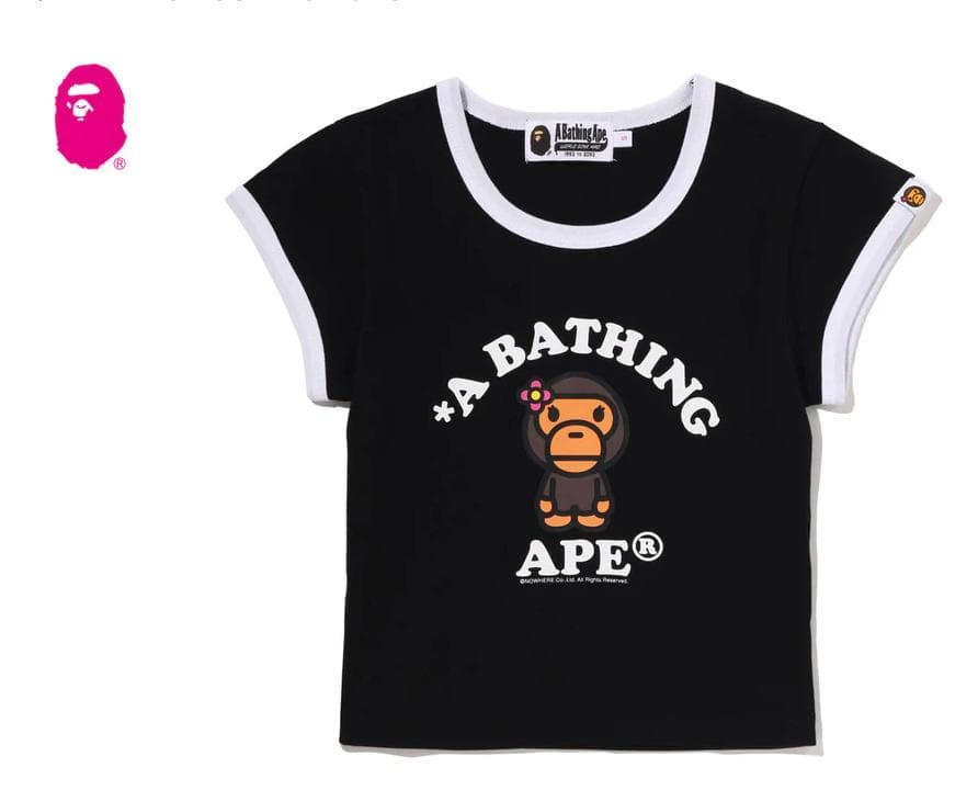 Short-Sleeve Bathing Ape Baby Lisa Cropped Tee L