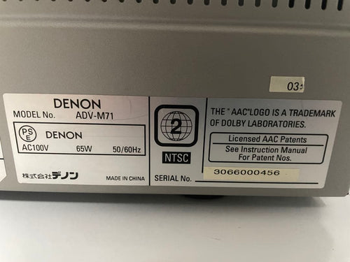 Denon Dvd Players Surround Receiver Adv-M71