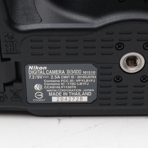 Nikon Digital Slr 1700 D3400 Af-P 18-55 Vr F
