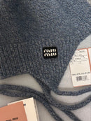 Miu Knitted Caps Beanies Blue Wool Hat