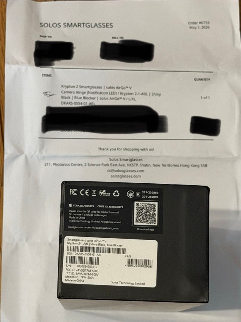 Smart Glasses Solos Airgo V Krypton 2-1 Matte Black