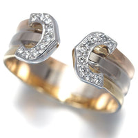 Cartier Ring 2C C C2 Sm 50 K18Yg/Wg/Pg #190738