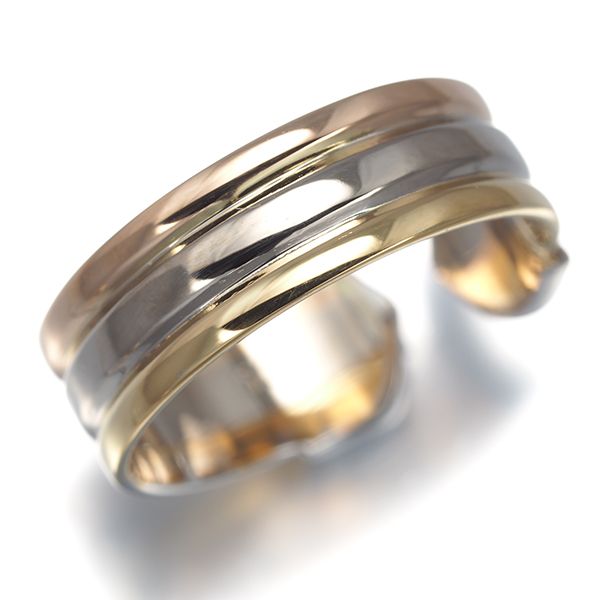 Cartier Ring 2C C C2 Sm 50 K18Yg/Wg/Pg #190738