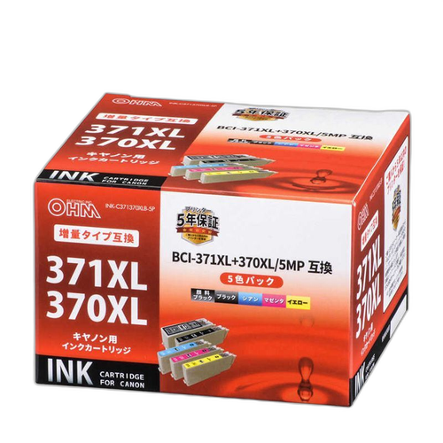 Ohm Ink Ribbon Bci-371Xl 370Xl/5Mp 4 Ink-C371370Xlb-5P