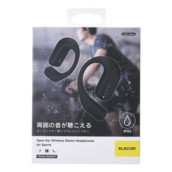 Elecom Wireless Headphones Bluetooth /Ipx5/ Lbt-Ows02Bk (2661481)
