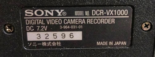 Sony Video Camera Body Dcr-Vx1000 Ac-V515/700