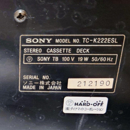 Sony Cd Md Cassette Deck Tc-K222Esl