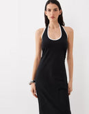 Long Sleeves, Three Quarter Sleeve Asos Design Halter Midi Dress With White