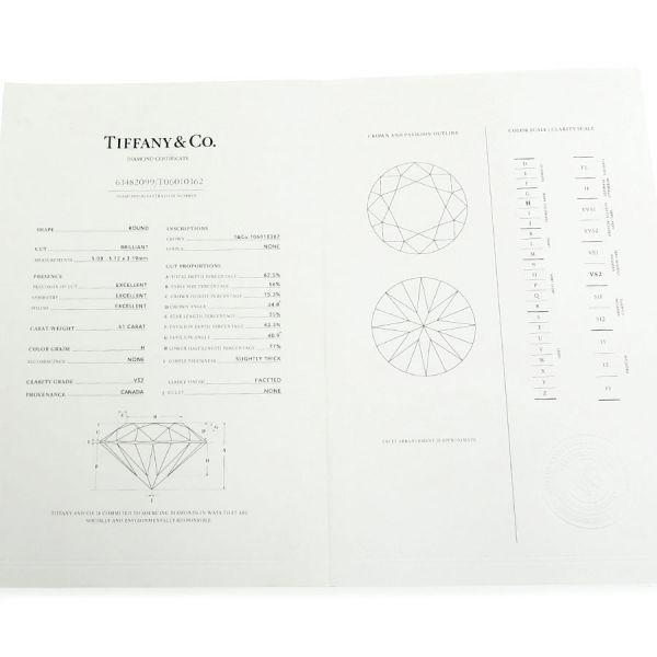 Tiffany Ring /D0.51Ct/D0.52#11 A