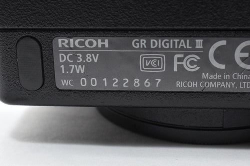 Ricoh Compact Digital Camera 8234 Gr Iii #2302
